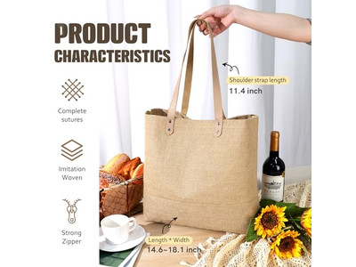 Borsa Tote di Paglia Economica Artificiale Personalizzata a Mezzo Cerchio