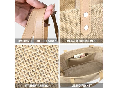 Borsa Tote di Paglia Economica Artificiale Personalizzata a Mezzo Cerchio