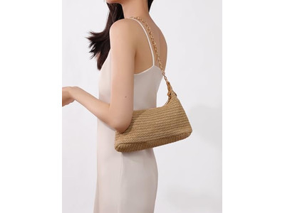 Borsa di Paglia all'Uncinetto Carta Clutch Catena Piccola Borse Bohemienne Cucite a Mano
