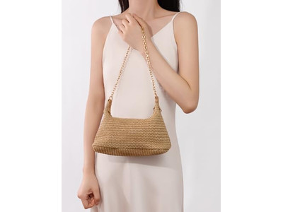 Borsa di Paglia all'Uncinetto Carta Clutch Catena Piccola Borse Bohemienne Cucite a Mano