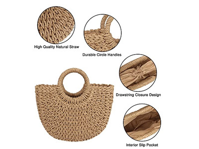 Borsa di paglia promozionale Produzione Rattan e Borse Borsa all'uncinetto