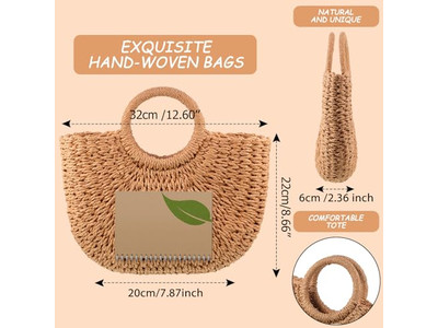 Borsa di Paglia Marocchina Morrocan Natrual Borse Naturali Oversize in PP Intrecciato