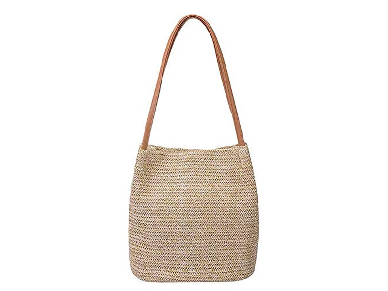 Borsa di Paglia Naturale Zucca di Plastica Arcobaleno Rotonda Borsetta Piccola in Alga Marina 1 Pezzo