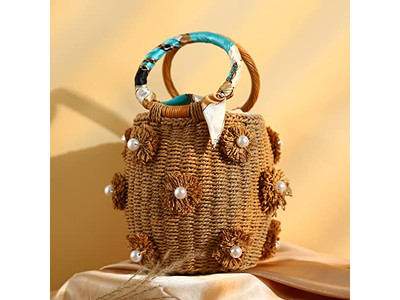 Borse di Paglia Stampate Riciclate Shopping in Erba di Mare Set Materiale per Cappelli Cambogia