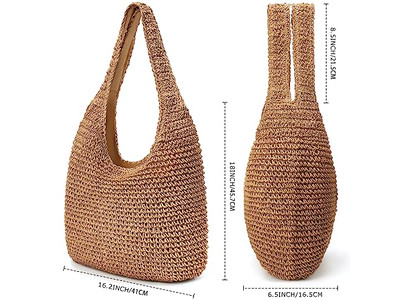 Borsa di paglia a tracolla Zaino con perle Spiaggia