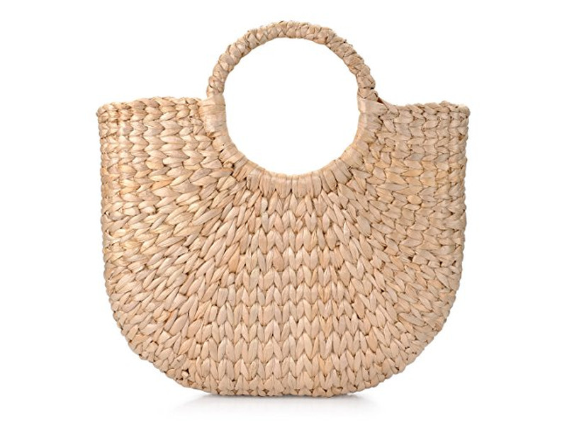Borsa da spiaggia di paglia Spagna Logo estivo Filippine Iuta Rafia con finestra
