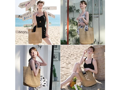 Borsa di Paglia Rigida Stella Tote Pochette Borse a Spalla Maglia Nodo Luna Bambino 2025
