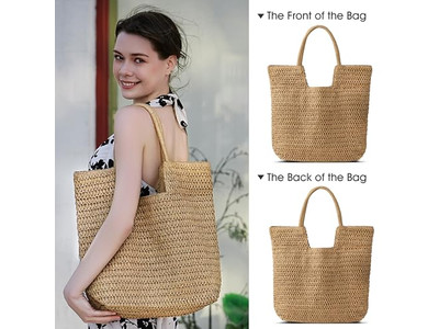 Borsa di Paglia Rigida Stella Tote Pochette Borse a Spalla Maglia Nodo Luna Bambino 2025