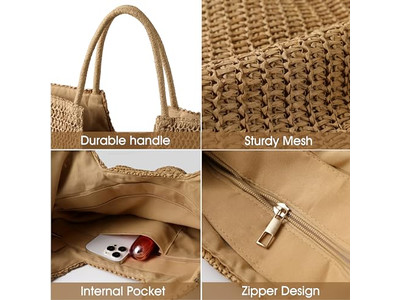 Borsa di Paglia Rigida Stella Tote Pochette Borse a Spalla Maglia Nodo Luna Bambino 2025