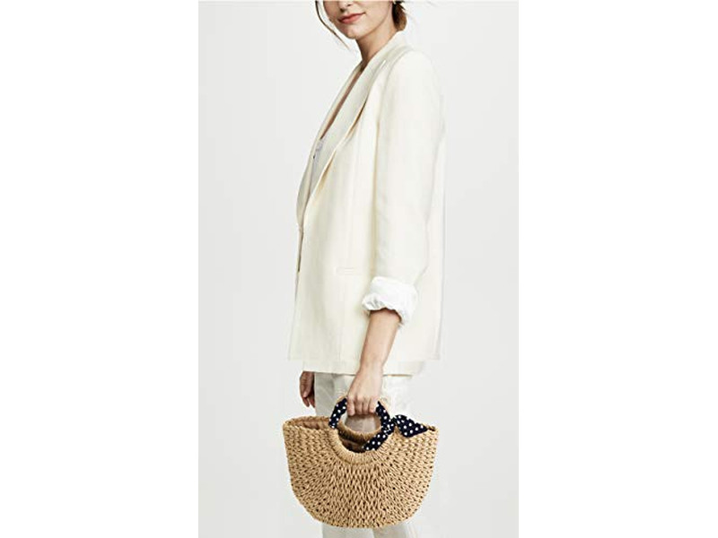 Borsa di paglia con borse in pelle Vacanze Spiaggia Pochette