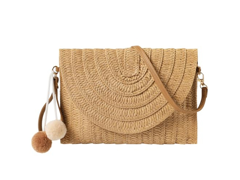 Borsa di Paglia Intrecciata in Vendita Scatola di Faggio Borsa a Mano Pochette Frutta Rete Tracolla