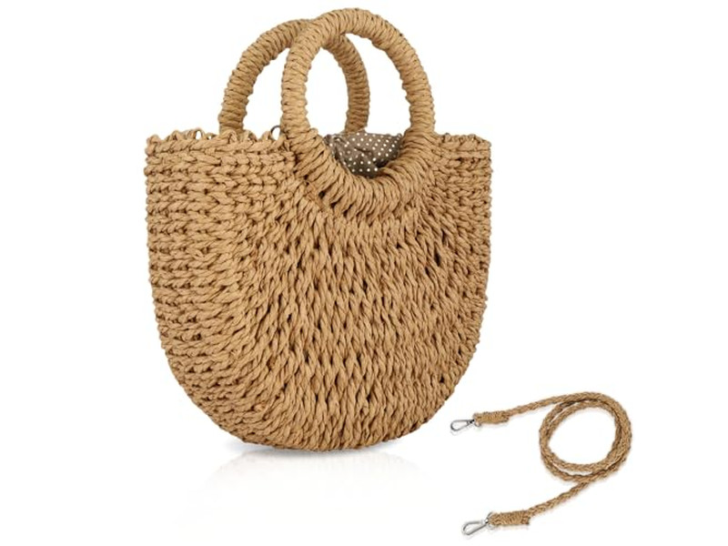 Design di Borse di Paglia Borsa Extra Large Secchiello Tracolla Sposa Pom Grab Clutch