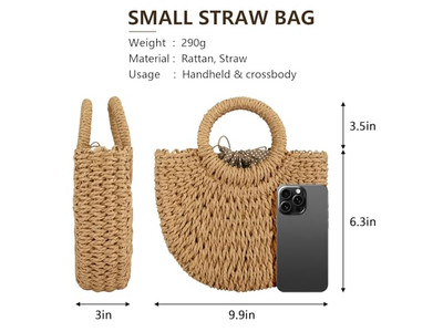 Design di Borse di Paglia Borsa Extra Large Secchiello Tracolla Sposa Pom Grab Clutch