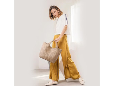 Tote Secchielli di Paglia Borsa Tote con Logo Foderata a Mano