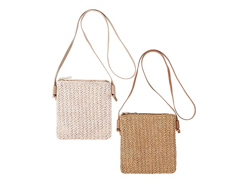 Pochette di Paglia Rosa Borse Piccole per Paglia con Coulisse Moda Juta