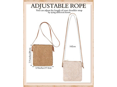 Pochette di Paglia Rosa Borse Piccole per Paglia con Coulisse Moda Juta
