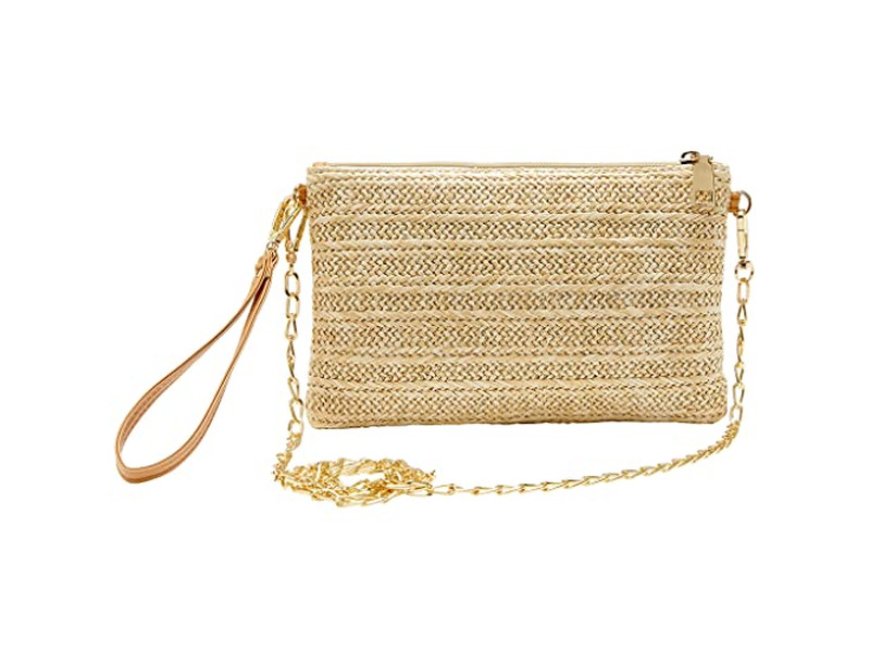 Borse a Mano Foderate di Paglia Borsa con Strass Ricamata Colori Caramella Borse per Damigelle