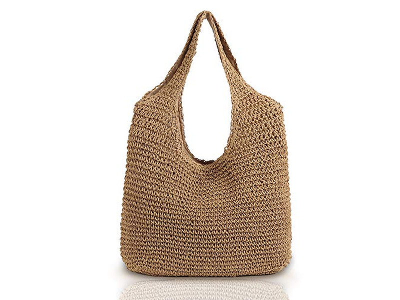 Borsa di Paglia Scamosciata Tote Polso Grano Bianco Borse Fini Erba Juta Lino Multi Mini
