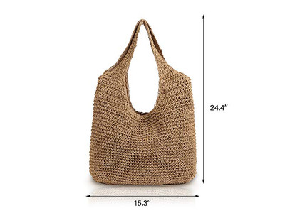Borsa di Paglia Scamosciata Tote Polso Grano Bianco Borse Fini Erba Juta Lino Multi Mini