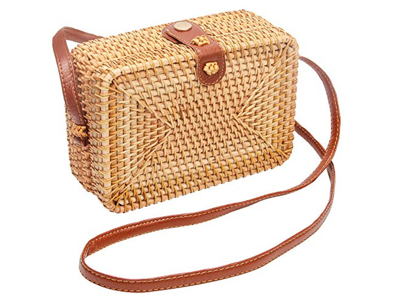 Tote di paglia estiva Manico superiore Intrecciata con nappe di perle Bambini Grano Donne Crossbody