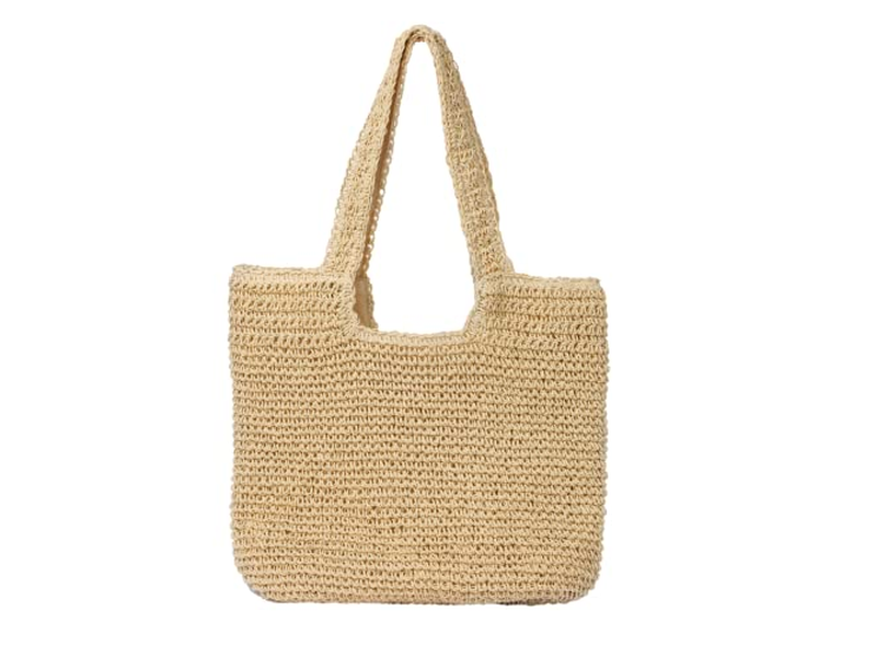Borsa di Paglia Grande Estiva per Acquisto con Fiocco e Rete Asciutta Mare Rosso Set per Bambini Labbra Scatola Borsa a Mano Tappetino