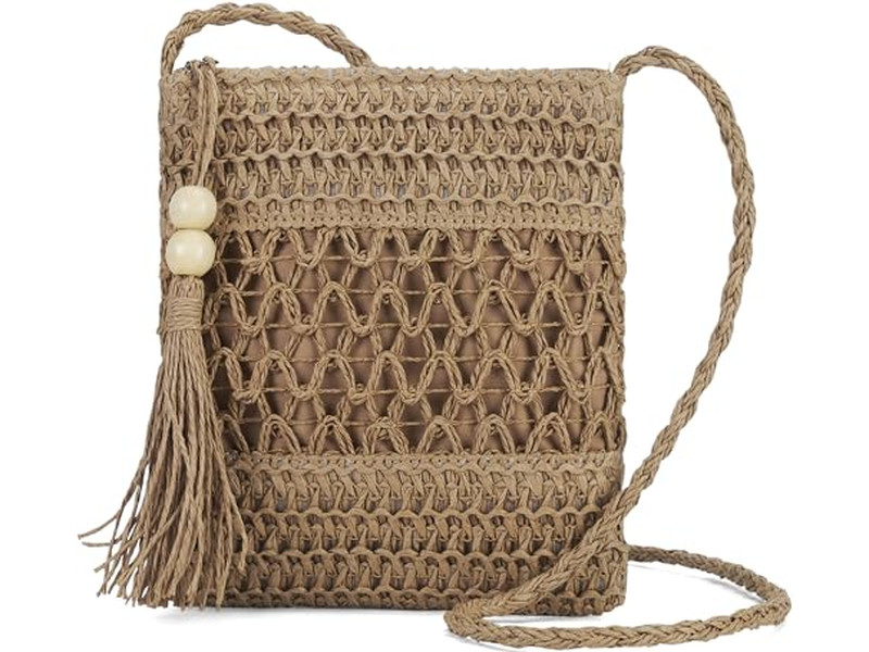 Borse di Paglia per il Fine Settimana Clutch per Donne Borsetta alla Moda Decorata
