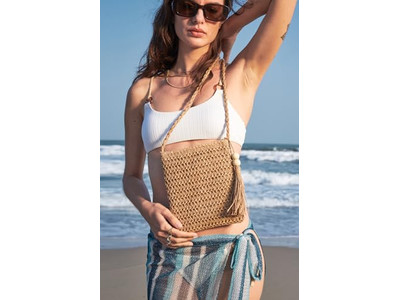 Borse di Paglia per il Fine Settimana Clutch per Donne Borsetta alla Moda Decorata